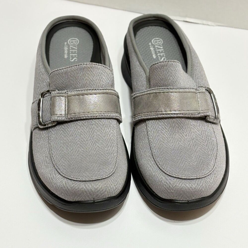 BZees Women's Galleria Buckle Mule Graphite Size 7M